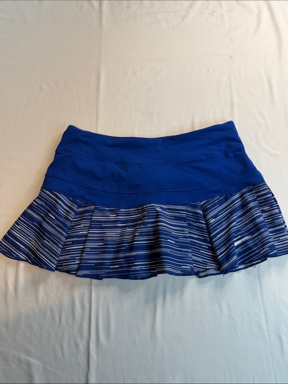Nike Royal Blue Striped Pleated Skater Skirt